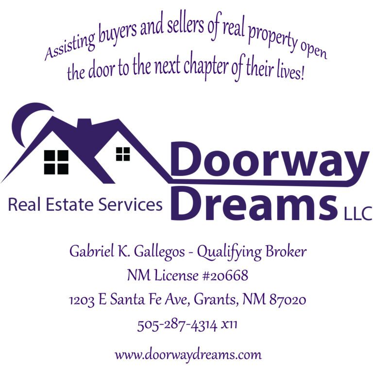 Doorway Dreams LLC real Estate Services information 505-287-4314 x11, 1203 E Santa Fe Ave., Grants, NM 87020